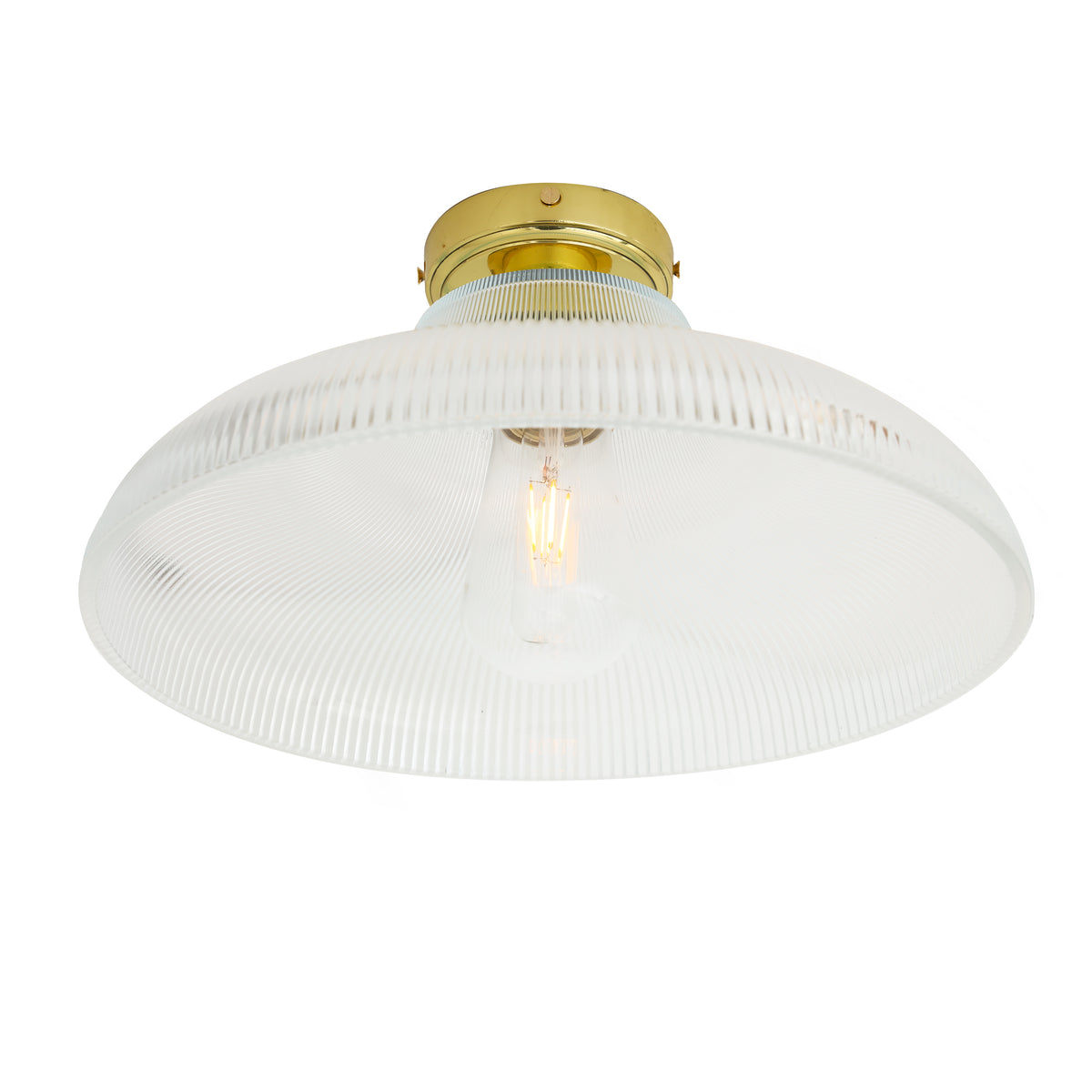 Mullan Aquarius 40cm prismatic glass ceiling light with polished brass fixture