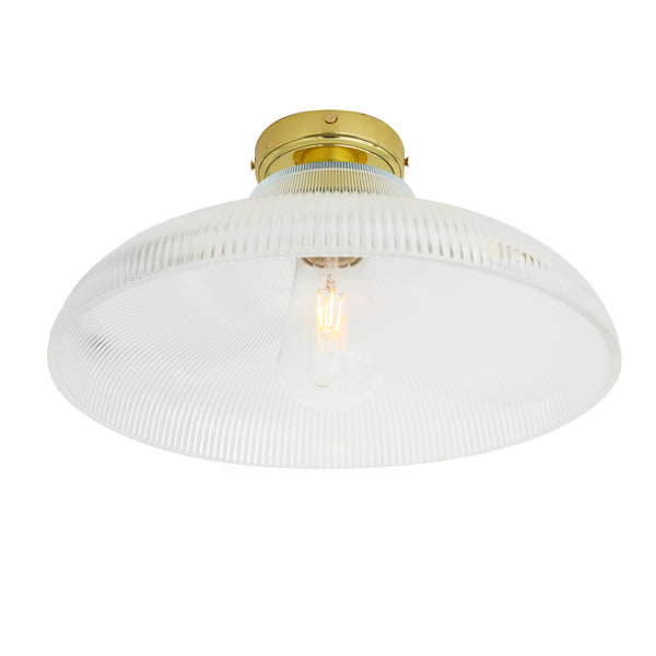 Mullan Aquarius 40cm prismatic glass ceiling light with polished brass fixture