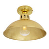 Talise 30cm IP65 Industrial Brass Ceiling Light in Polished Brass with Clear Glass