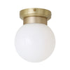 Jordan 15cm IP65 Small Opal Glass Globe Ceiling Light in Satin Brass