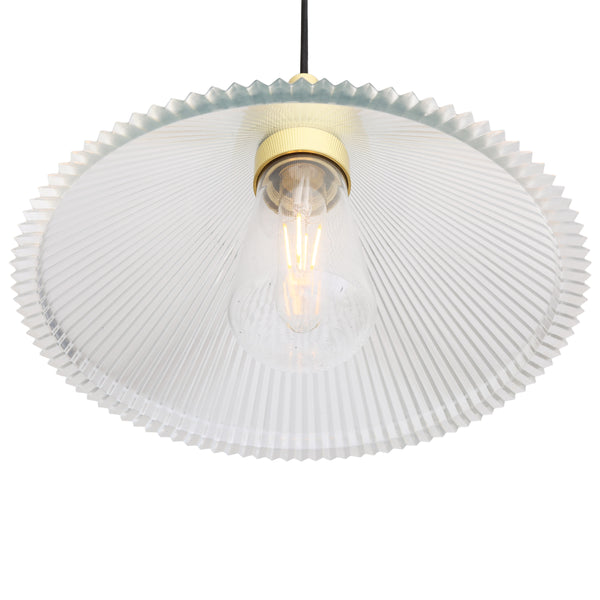 Beck IP65 30cm Pendant Light with Polished Brass Detail