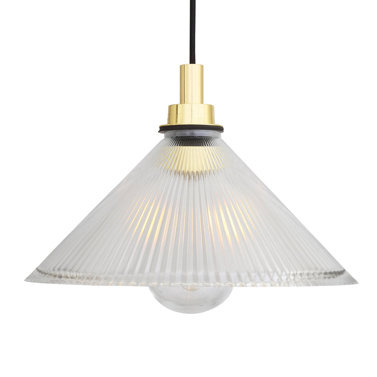 Beck IP65 30cm Pendant Light with Polished Brass Detail