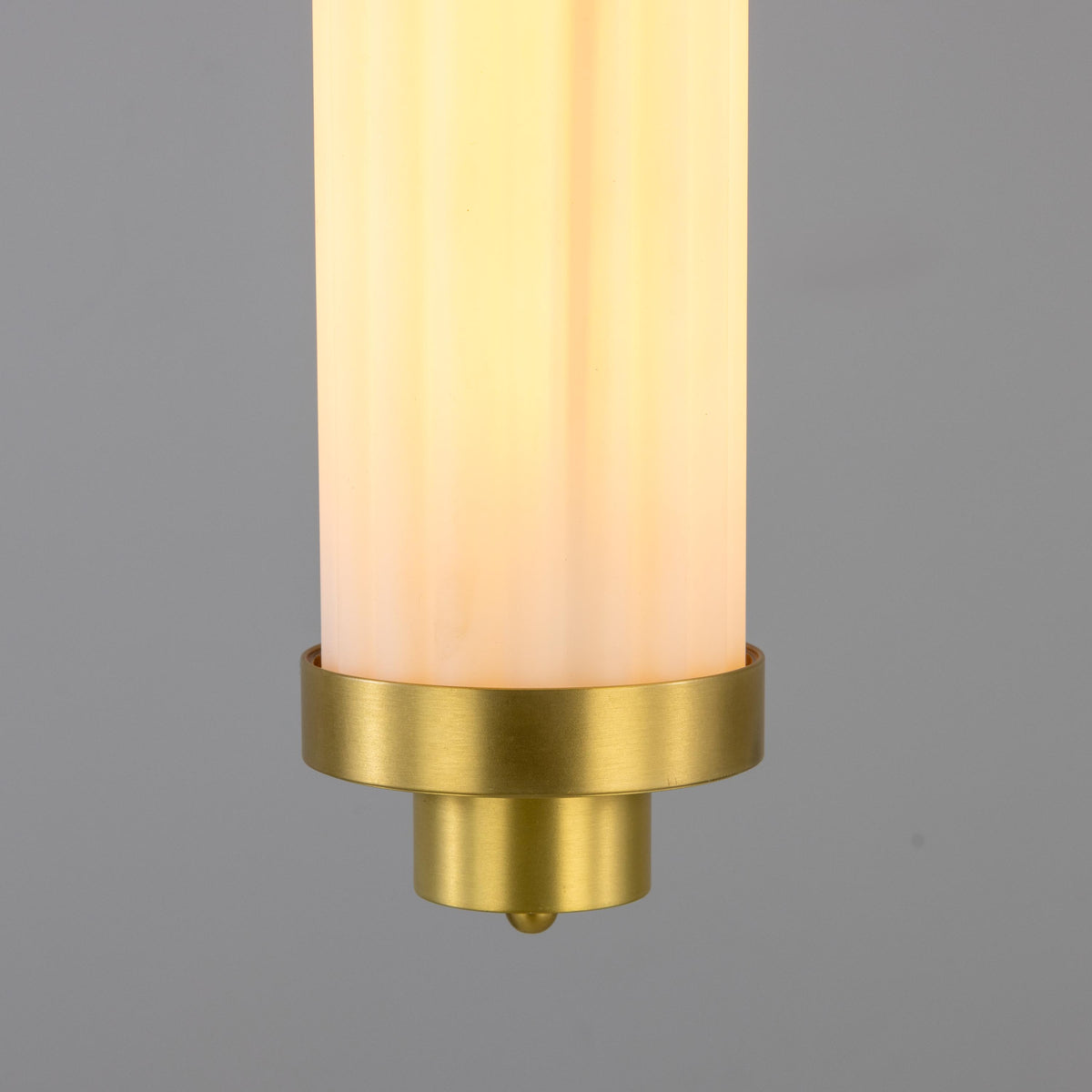 Mullan Louise IP44 vintage rippled opal glass and satin brass bathroom pendant light