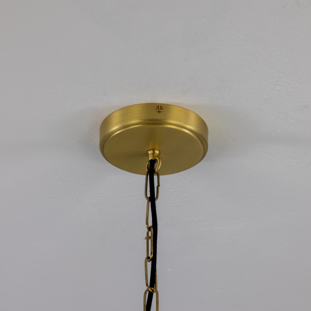 Louise IP44 Vintage Rippled Opal Glass and Brass Bathroom Pendant in Satin Brass