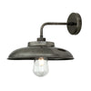 Darya IP65 Brass Wall Light in Antique Silver with Clear Glass Diffuser