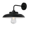 Darya IP65 Brass Wall Light in Matte Black with Clear Glass Diffuser