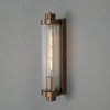 Louise Vintage Brass IP44 Wall Light with Rippled Glass in Antique Brass