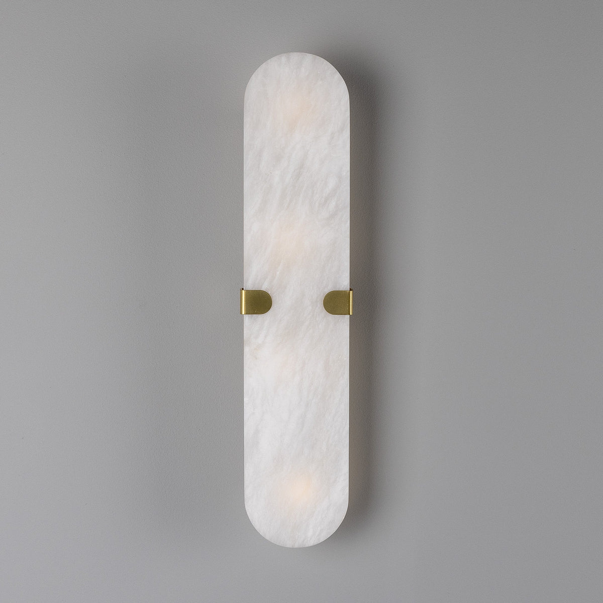 Lothian IP44 Oval Alabaster Wall Light with Satin Brass Detailing