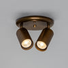 Evanston Two Light Directional Brass Ceiling Spotlight in Antique Brass