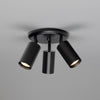 Evanston Three Light Directional Brass Ceiling Spotlight in Matte Black