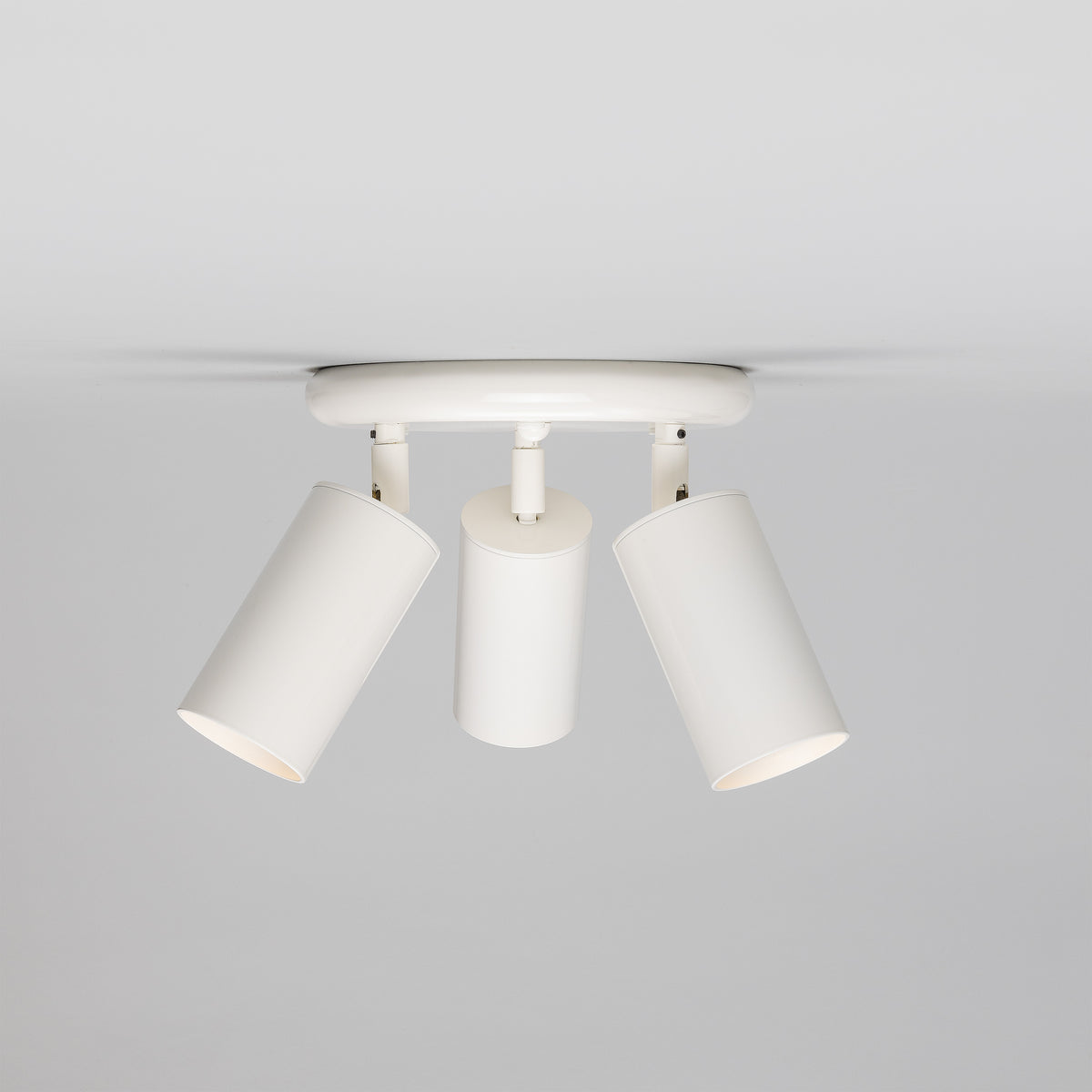 Evanston Three Light Directional Brass Ceiling Spotlight in White