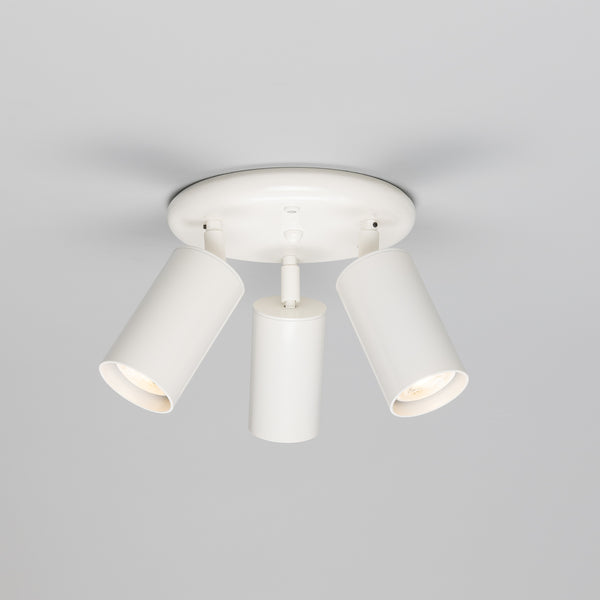 Evanston Three Light Directional Brass Ceiling Spotlight in White