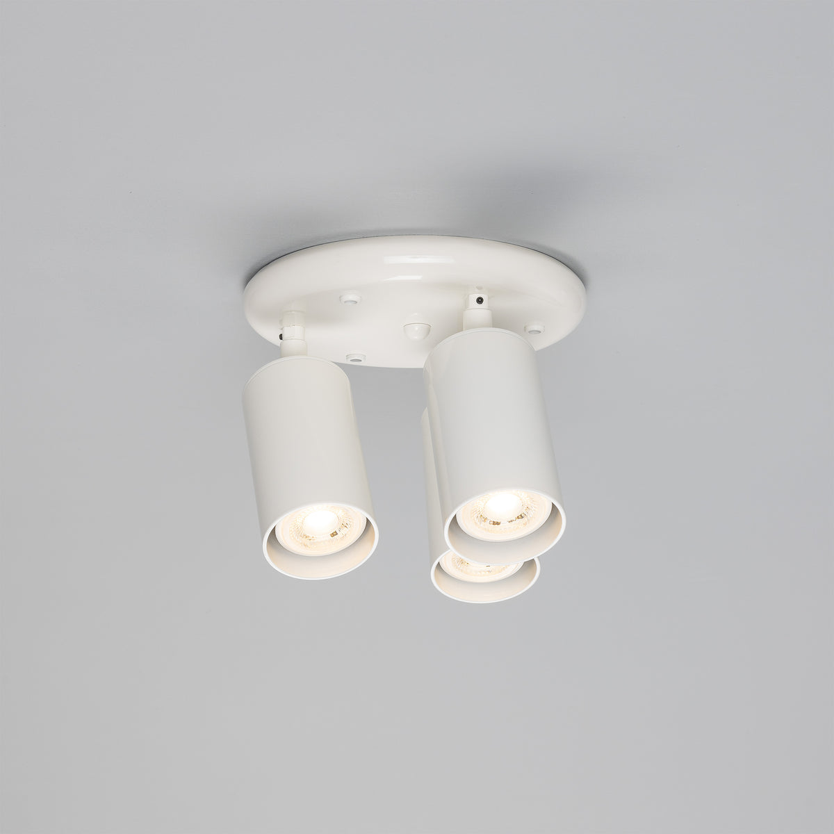 Evanston Three Light Directional Brass Ceiling Spotlight in White