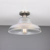 Mono 30cm Vintage Flush Ceiling Light in Antique Silver with Prismatic Glass Shade