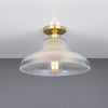 Mono 30cm Vintage Flush Ceiling Light in Polished Brass with Prismatic Glass Shade