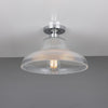 Mono 30cm Vintage Flush Ceiling Light in Polished Chrome with Prismatic Glass Shade