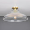Mono 40cm Vintage Flush Ceiling Light in Polished Brass with Prismatic Glass Shade