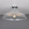 Mono 40cm Vintage Flush Ceiling Light in Polished Chrome with Prismatic Glass Shade