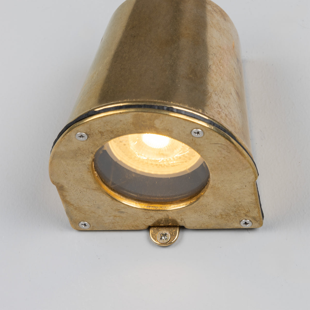 Wade IP54 Outdoor Brass Spotlight in Raw Brass