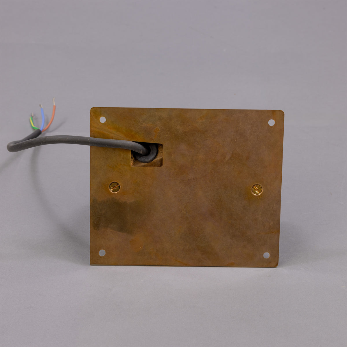 Wade IP54 Outdoor Brass Spotlight with Back Plate in Antique Brass