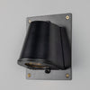 Wade IP54 Outdoor Brass Spotlight with Back Plate in Matte Black