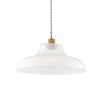 Mono 40cm Vintage Railway Pendant in Antique Brass with Prismatic Glass Shade