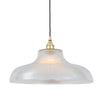 Mono 40cm Vintage Railway Pendant in Polished Brass with Prismatic Glass Shade