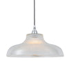 Mono 40cm Vintage Railway Pendant in Polished Chrome with Prismatic Glass Shade