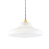 Mono 40cm Vintage Railway Pendant in Satin Brass with Prismatic Glass Shade