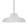 Mono 40cm Vintage Railway Pendant in Satin Chrome with Prismatic Glass Shade