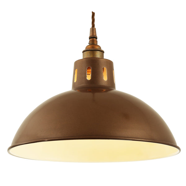 Osson 30cm Pendant Light in Bronze with Antique Brass Suspension