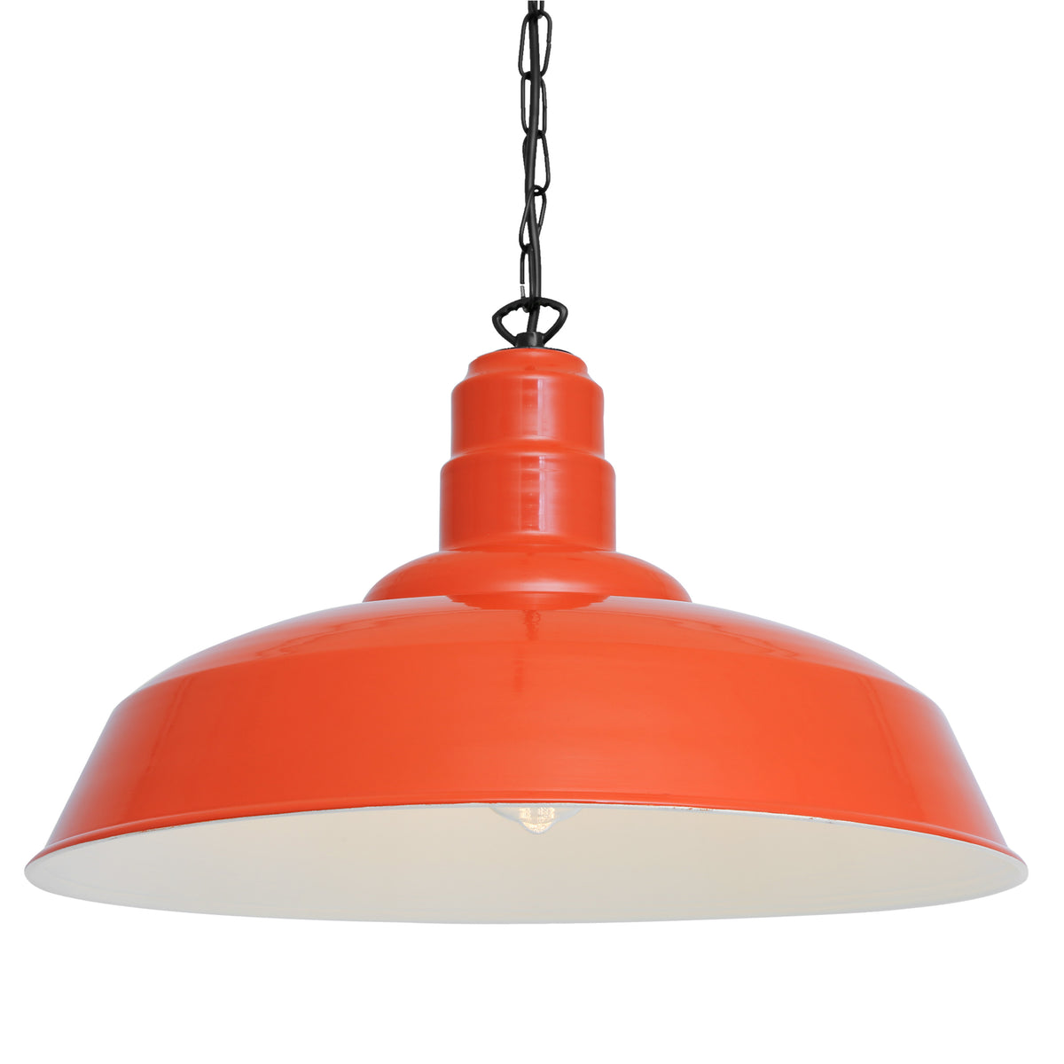 Wyse 50cm Industrial Pendant Light in Orange