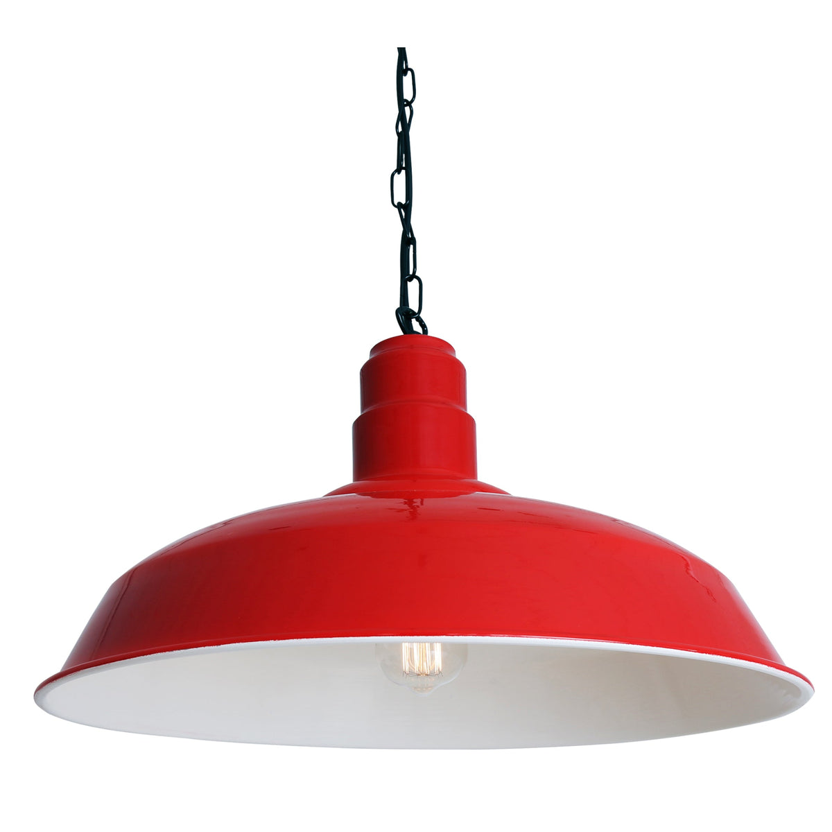 Wyse 50cm Industrial Pendant Light in Red