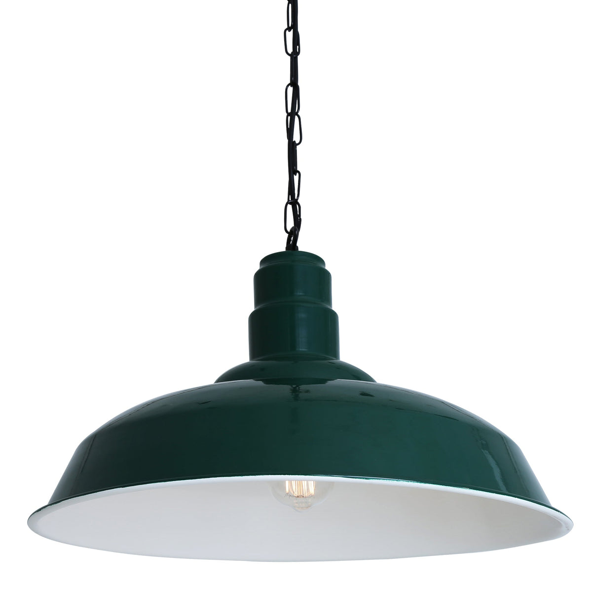 Wyse 50cm Industrial Pendant Light in Racing Green