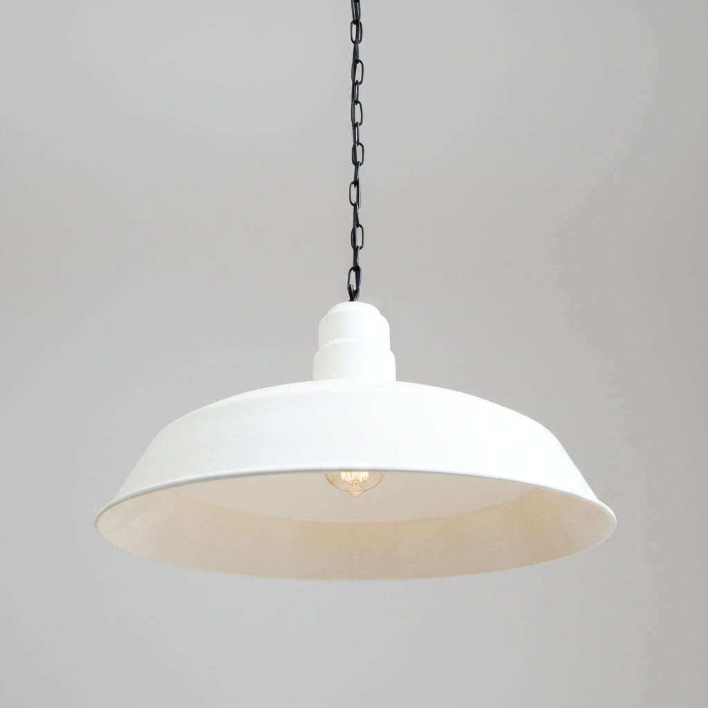 Wyse 50cm Industrial Pendant Light in White