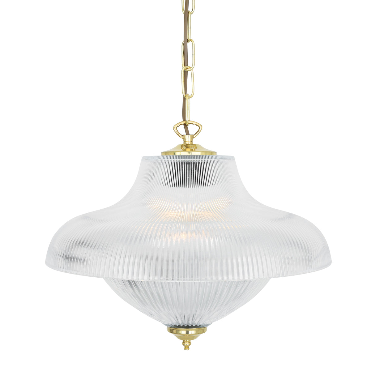 Essence Double Prismatic Pendant Light in Polished Brass