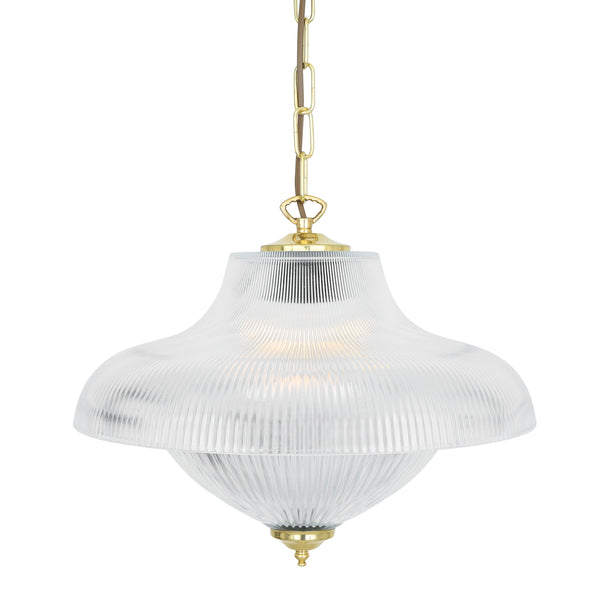 Essence Double Prismatic Pendant Light in Polished Brass