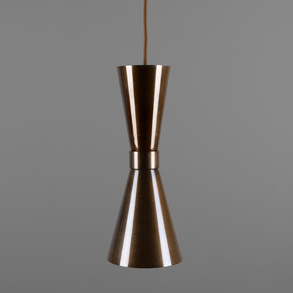 Amias Mid-Century Brass Pendant Light in Antique Brass