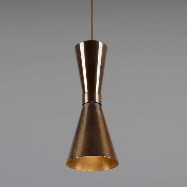Amias Mid-Century Brass Pendant Light in Antique Brass