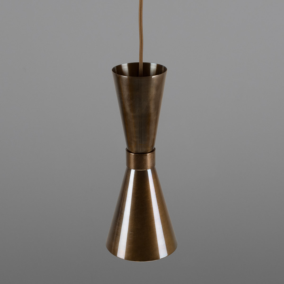 Amias Mid-Century Brass Pendant Light in Antique Brass