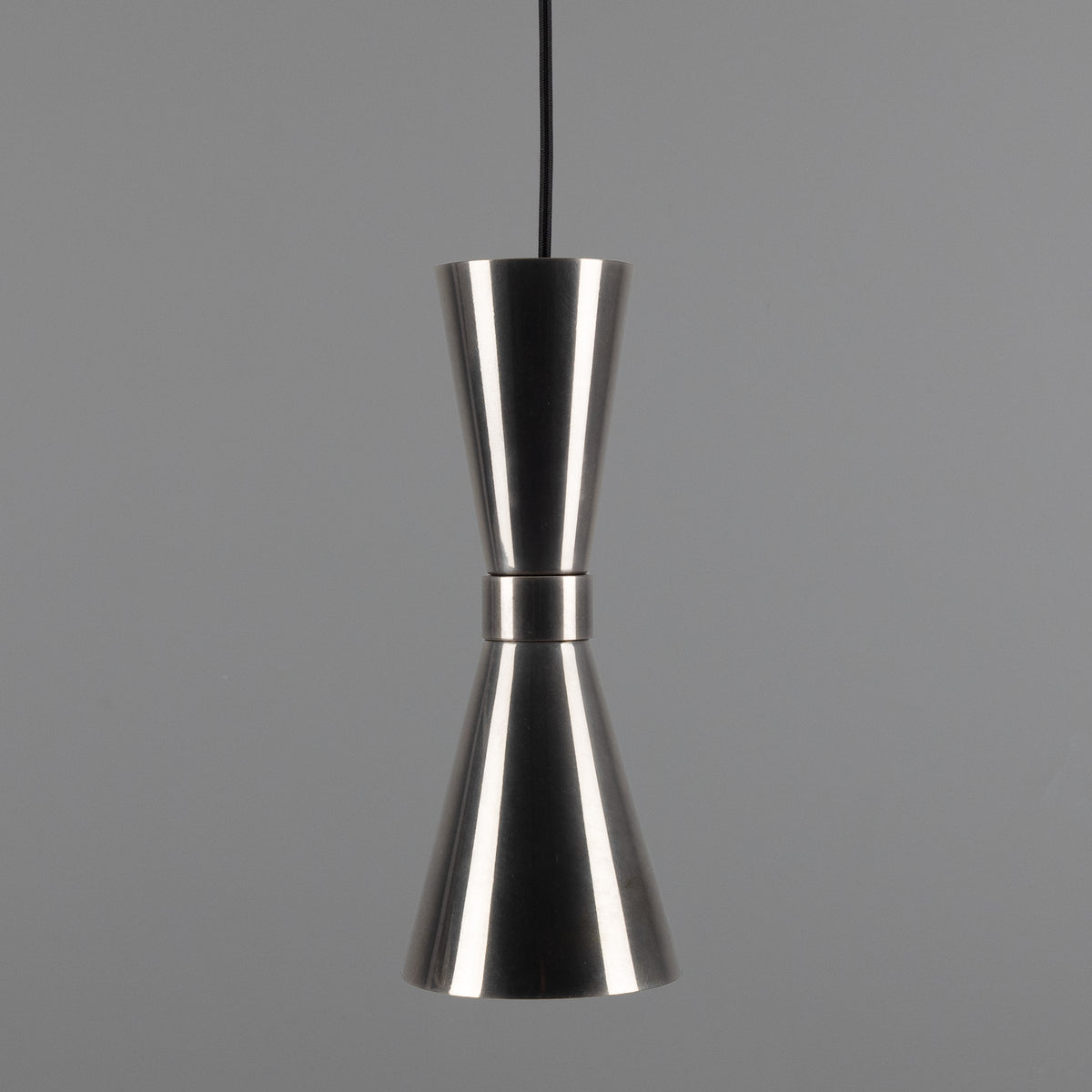 Amias Mid-Century Brass Pendant Light in Antique Silver