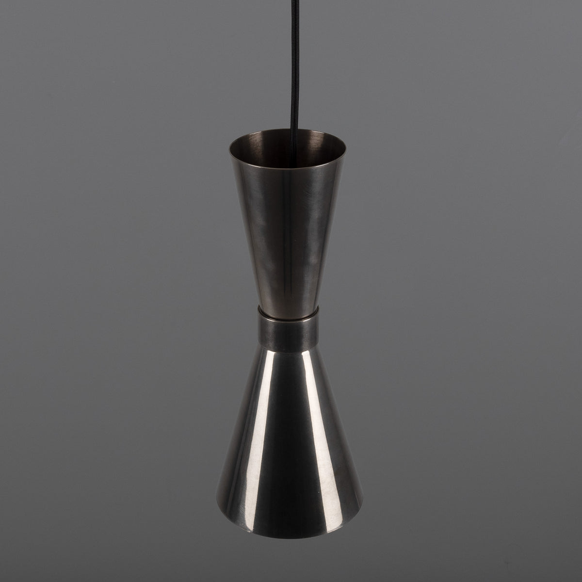 Amias Mid-Century Brass Pendant Light in Antique Silver