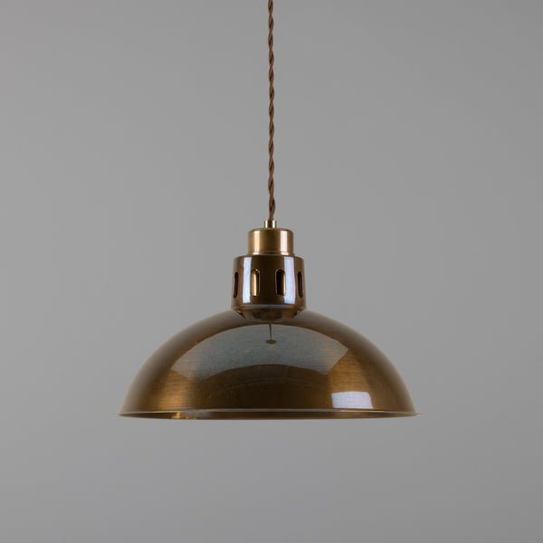 Paris Industrial Pendant Light in Antique Brass