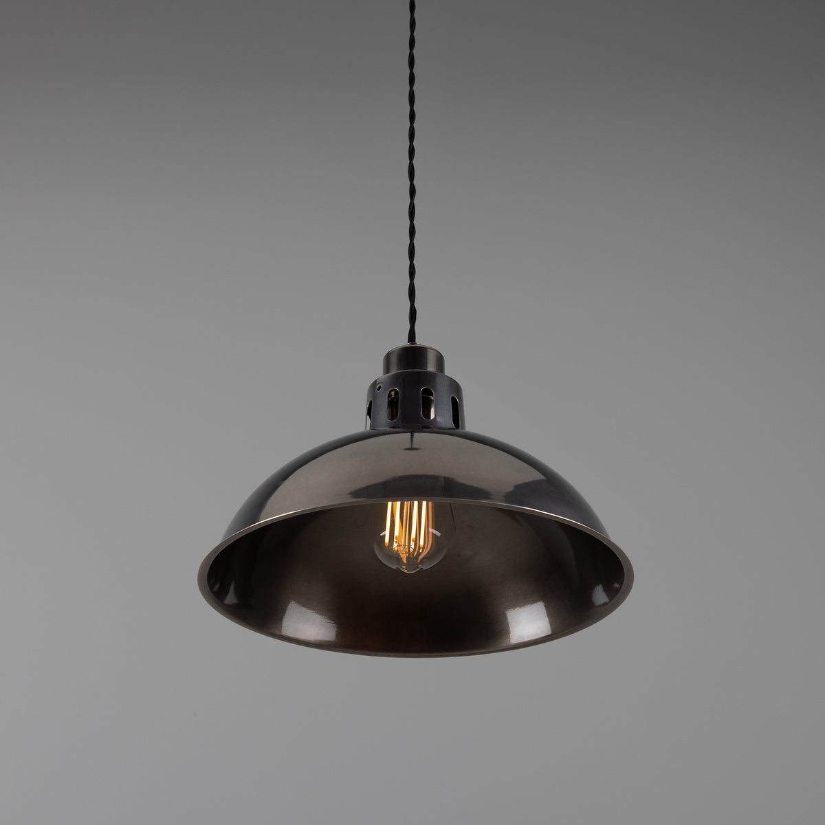 Paris Industrial Pendant Light in Antique Silver
