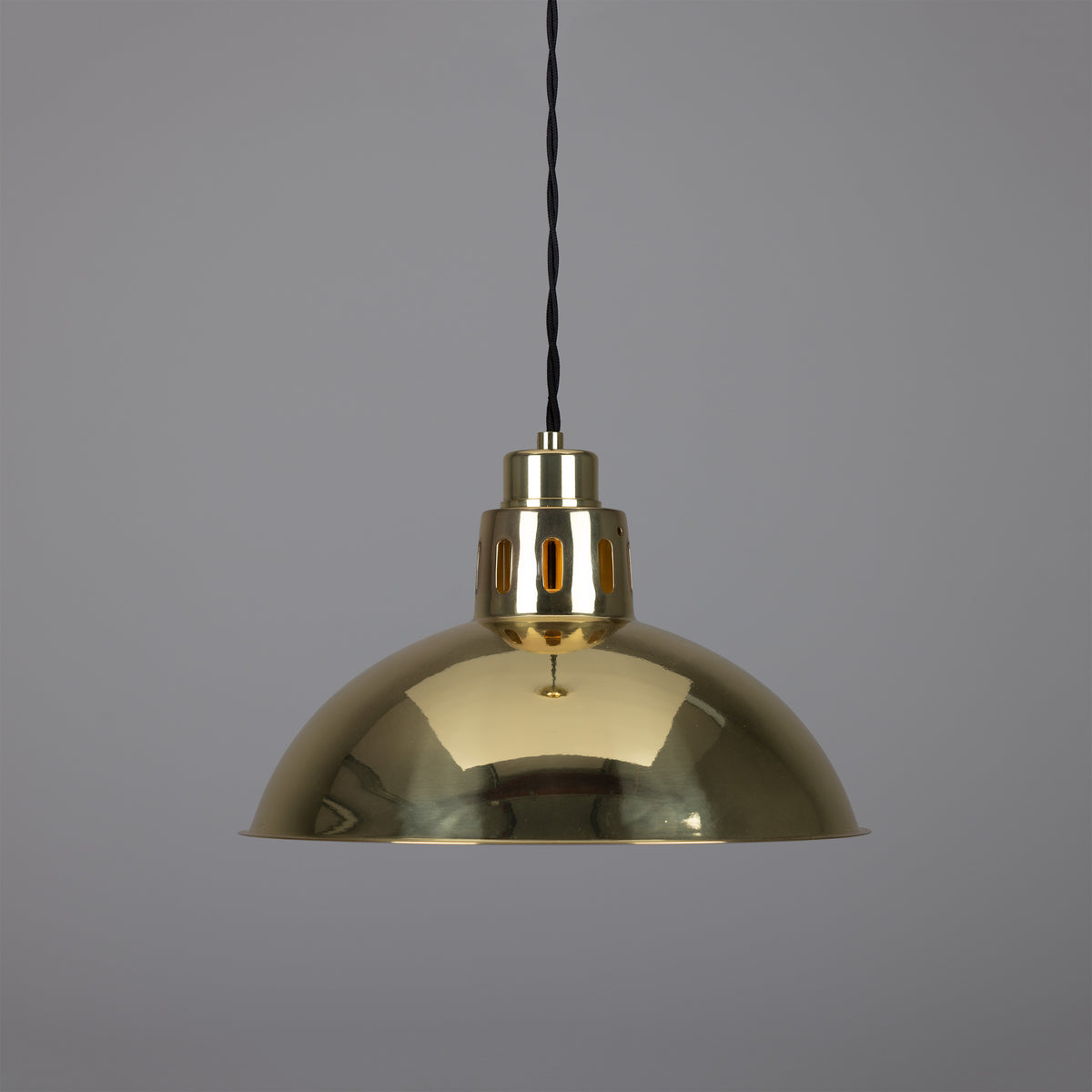 Paris Industrial Pendant Light in Polished Brass