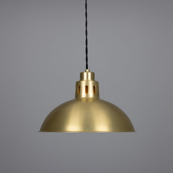 Paris Industrial Pendant Light in Satin Brass
