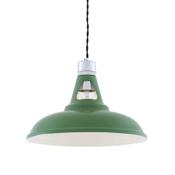 Vienna Industrial Pendant Light in Sage Green