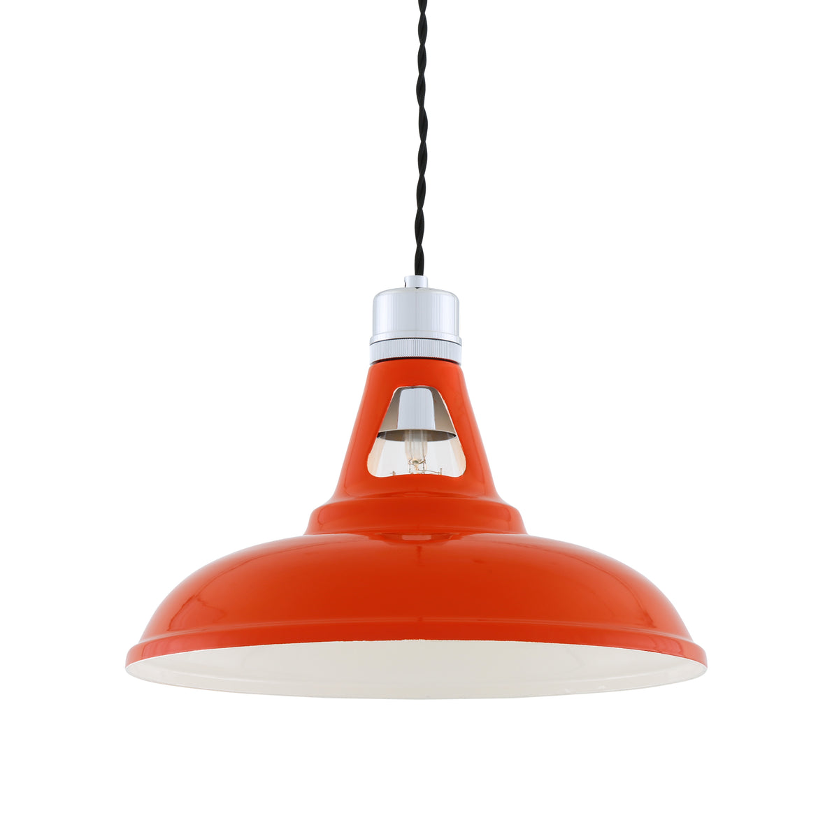 Vienna Industrial Pendant Light in Orange