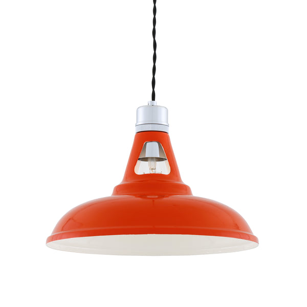 Vienna Industrial Pendant Light in Orange