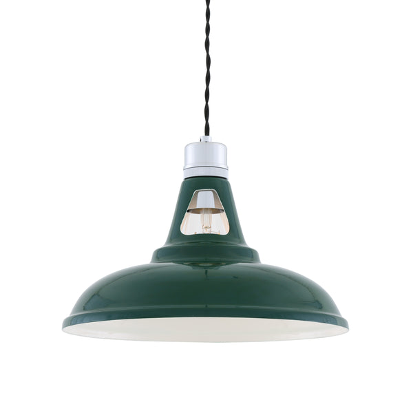 Vienna Industrial Pendant Light in Racing Green